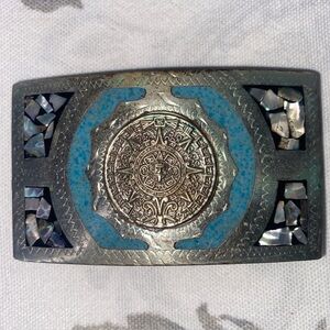 MEXICO ALPACA AZTEC CALENDAR
SILVER MOTHER OF PEARL BELT
BUCKLE